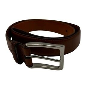 Vineyard Vines Women's Leather Belt Size 30 Brown Silver Buckle Made USA